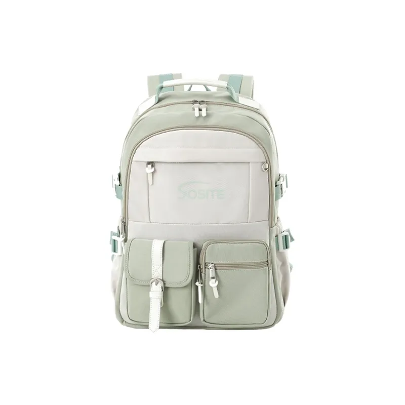 SOSITE Nylon Backpack Medium Size Unisex Light Green, Khaki, Candy Blue-9