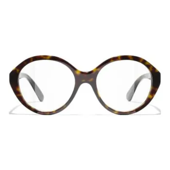 CHANEL Acetate Oval Sunglasses Men's Tortoiseshell