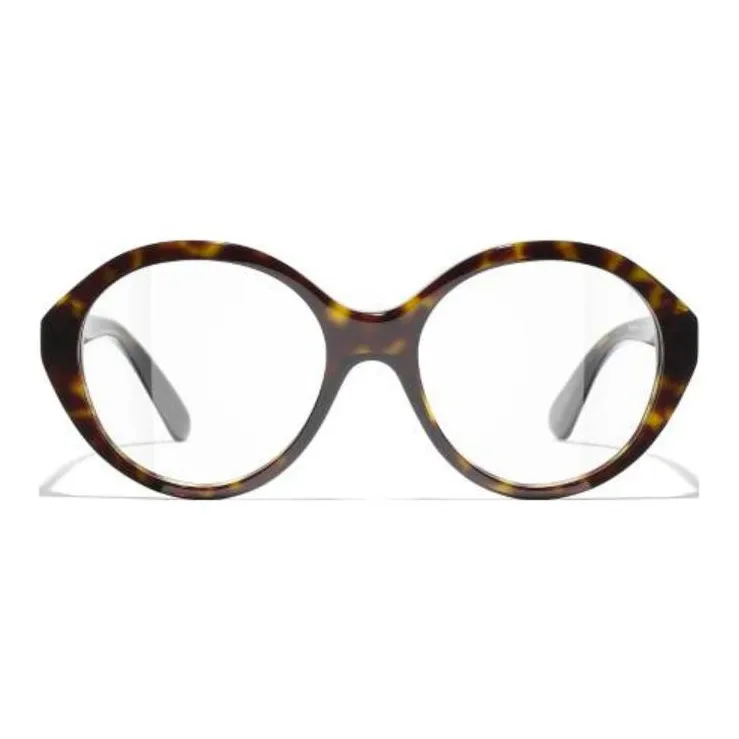 CHANEL Acetate Oval Sunglasses Men's Tortoiseshell-0