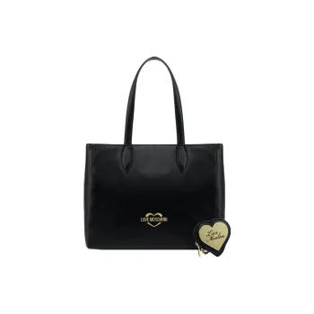 LOVE MOSCHINO Polyurethane Elastane Blend Tote Bag Shopping Bag Handbag Shoulder Bag Women's Black