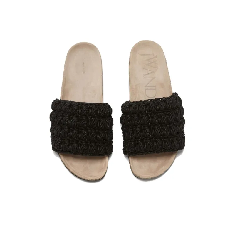 JW Anderson Popcorn knit Leather Slides Women's-4