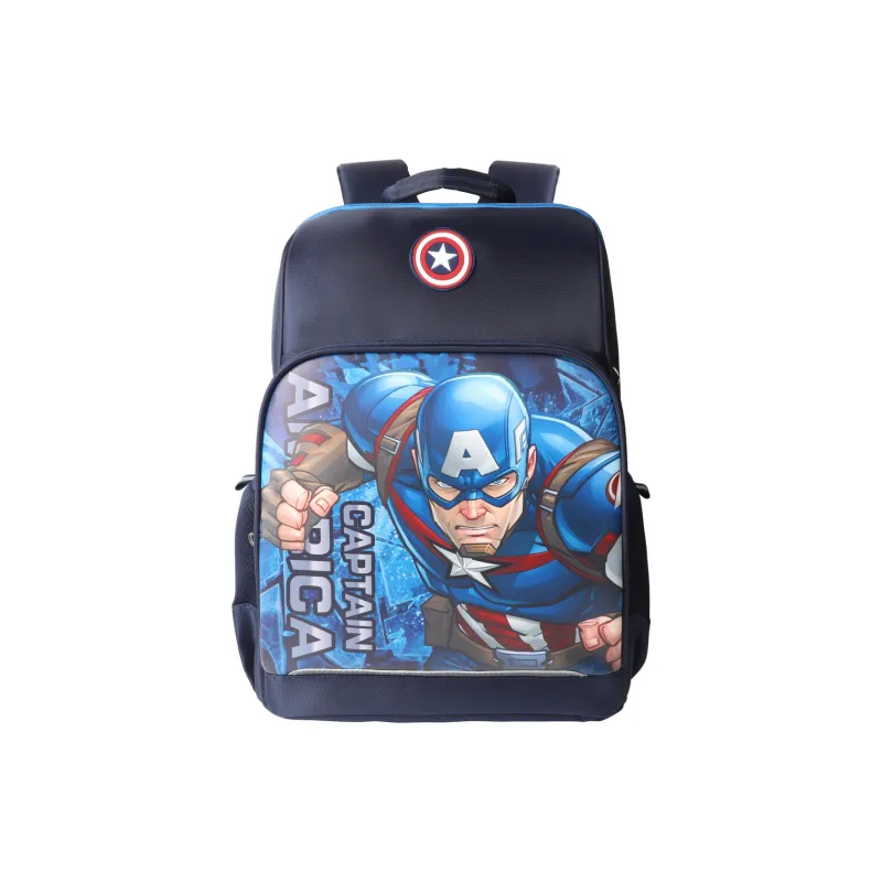Disney × Marvel Collaboration Polyester Backpack Tubas Unisex Captain America Starry Blue/Iron Man Gray/Spider Man Gray-9
