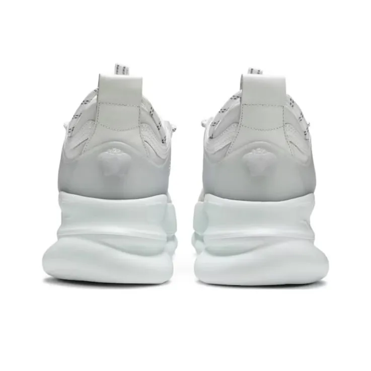 VERSACE Chain Reaction White Mesh Rubber Suede-3