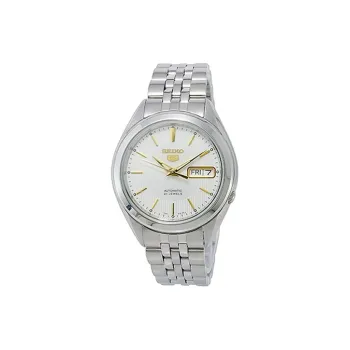 SEIKO 5 Collection Automatic Mechanical Movement Stainless Steel Strap Watch Men's Watches Silver Dial SNKL17