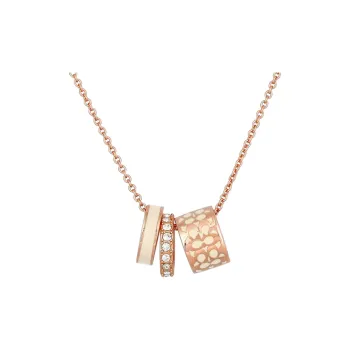 COACH Rose Gold, Electroplated, Brass, Enamel Necklaces Women's Gold