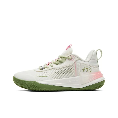 PEAK Basketball Shoes Women's Low-Top Off White/Green