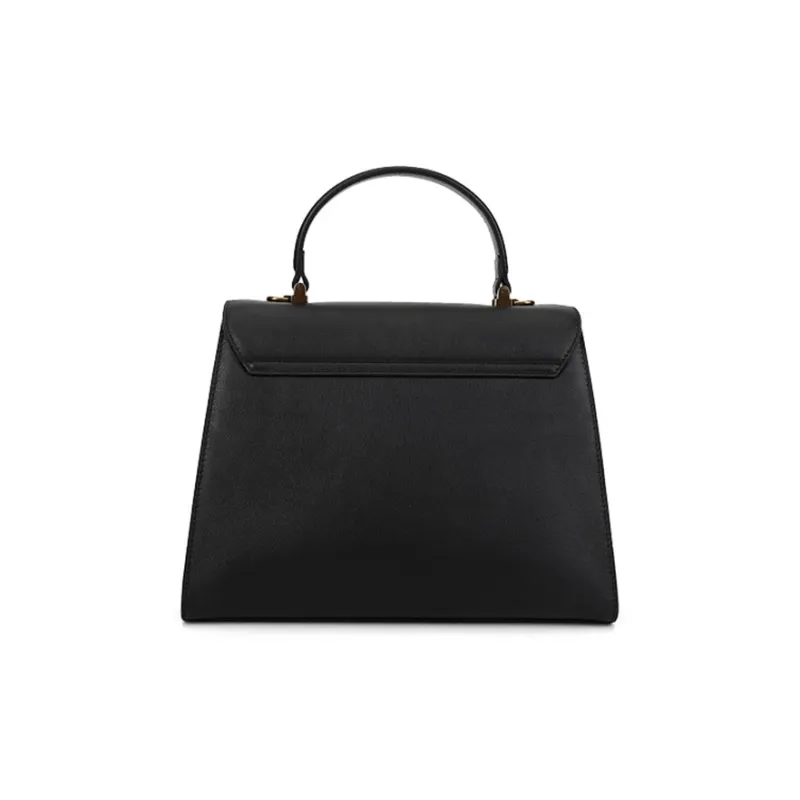 COOGI Cow Leather Handbag, Shoulder Bag Women's Black/Ecru-2