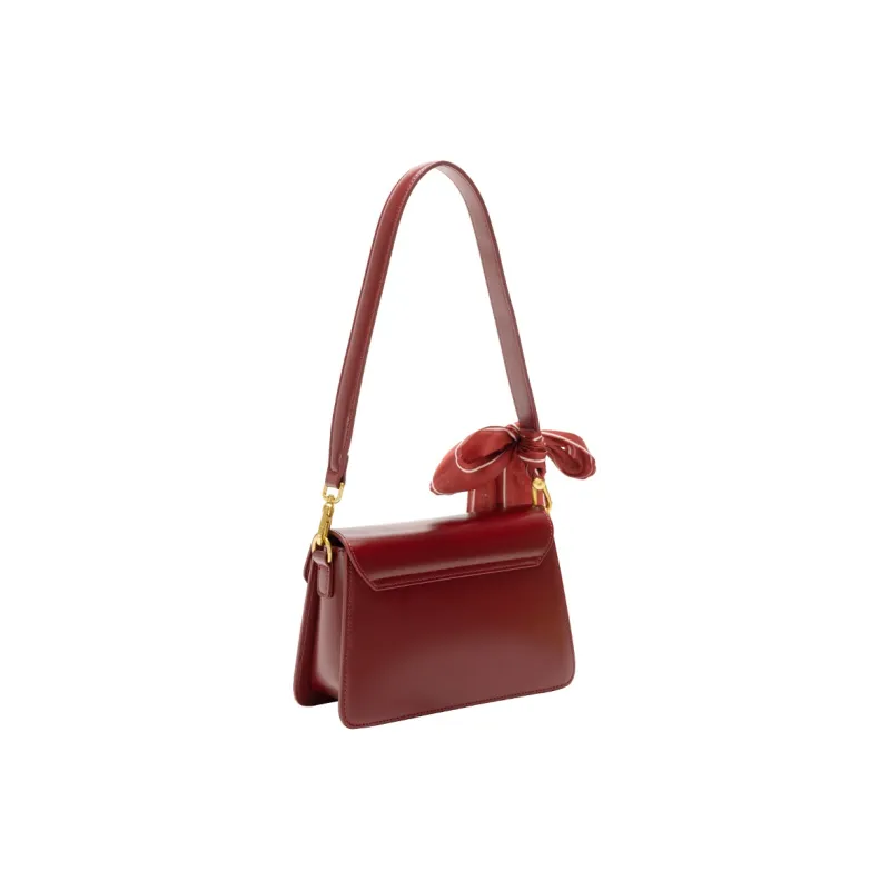 GXFMOD Genuine Leather Shoulder Bag Medium Size Women's Burgundy-3