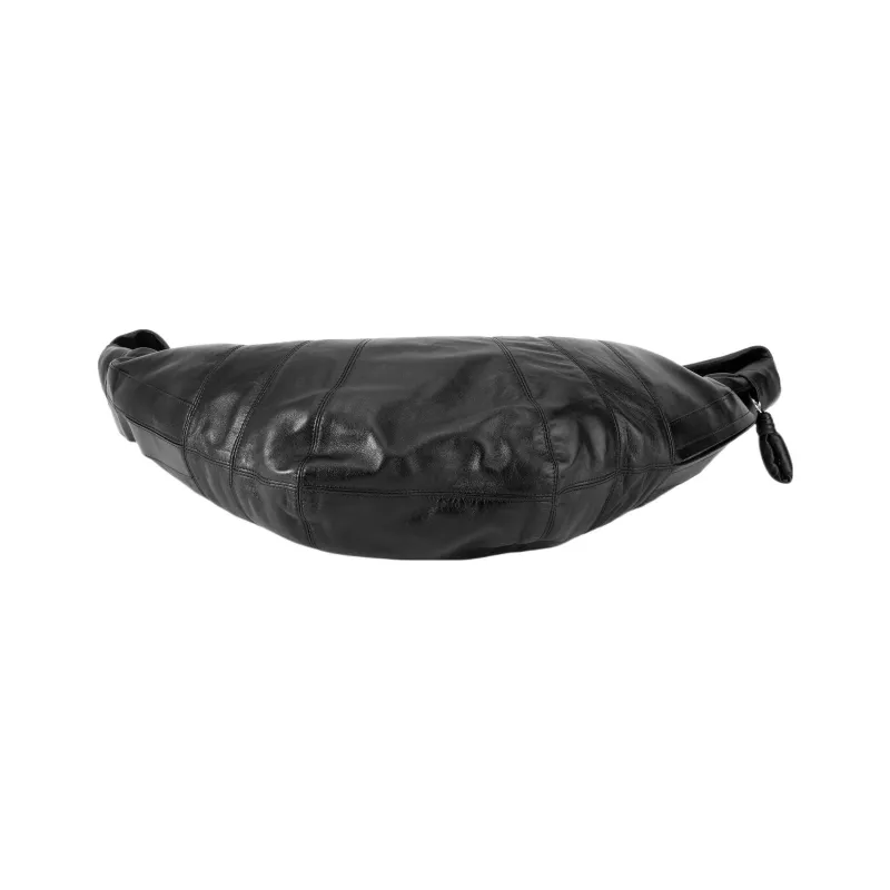 Lemaire Croissant Series Sheepskin Croissant Bag Goat Horn Bag Slogan Bag Handbag Shoulder Bag Large Size Unisex Black-6