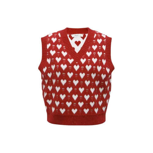 Duoyi Tank Tops Women's Rhinestone Red