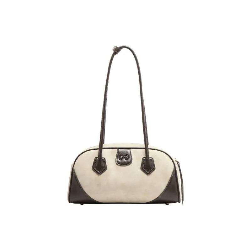 MICOCAH PU Shoulder Bag Regular Women's Creamy Tea Brown/Apricot Gray-6