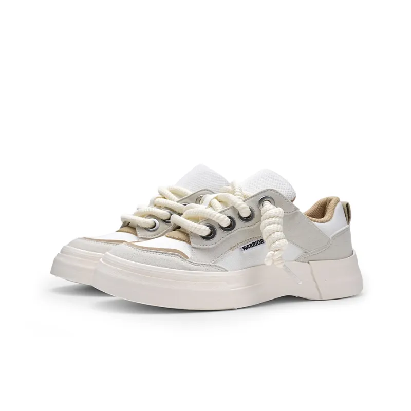 Warrior Slip Resistant Low Top Casual Shoes Unisex White Gray Khaki-3