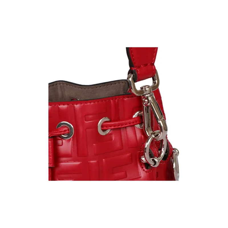 FENDI Mon Tresor Calfskin Bucket Bag, Handbag, Shoulder Bag, Crossbody Bag Mini Women's Red-4