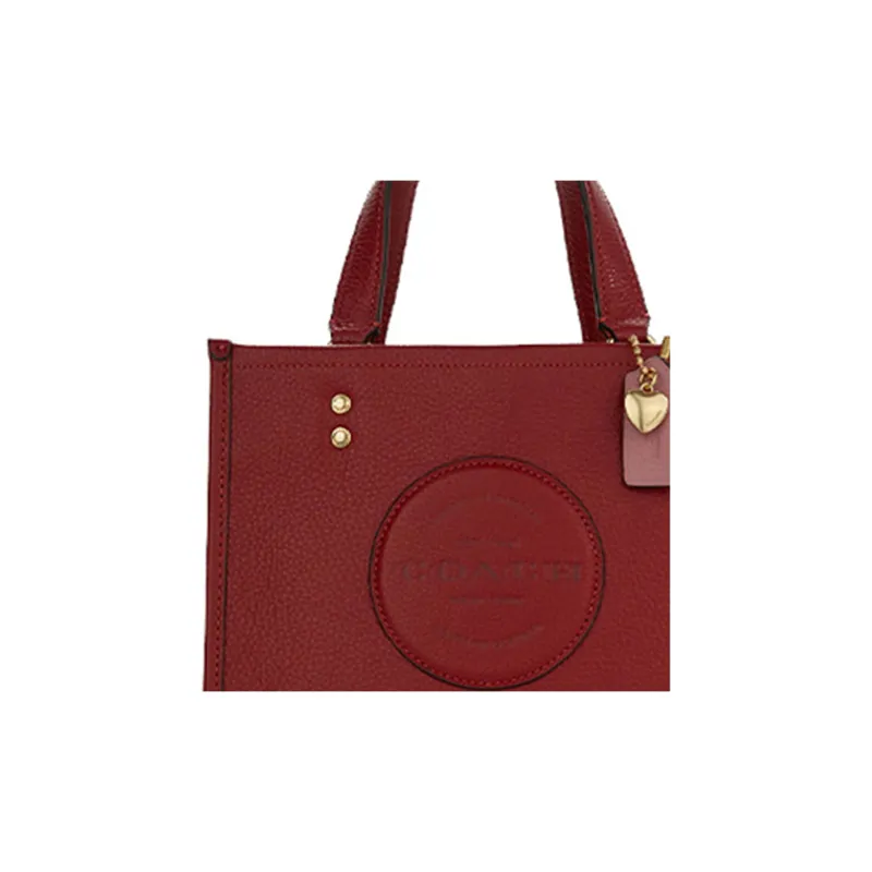 COACH Dempsey Leather Tote Bag Shopping Bag Crossbody Handbag Small Size Women's Red-4