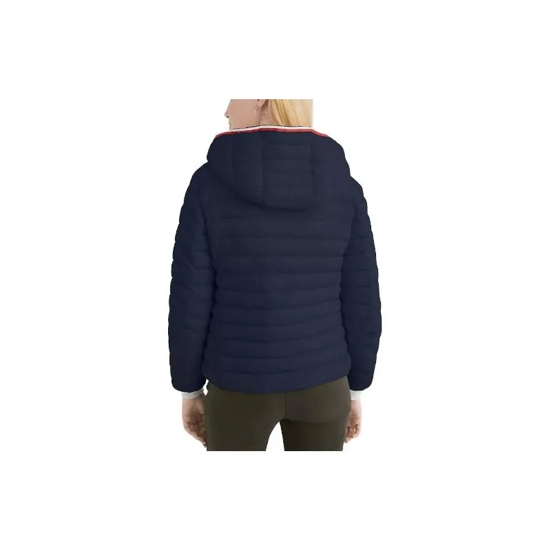Tommy Hilfiger Hooded Puffer Jacket Jackets Dark Sable Jackets Coats Women's Marine Blue-1