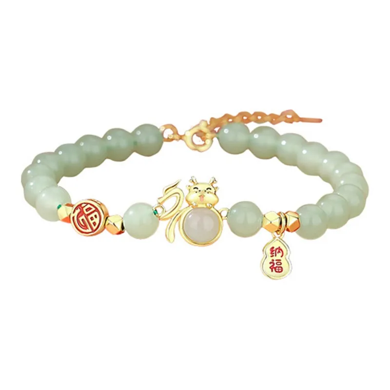 Full House Hetian Jade 925 Sterling Silver Bracelets Unisex Pale Greenish White Jade-0
