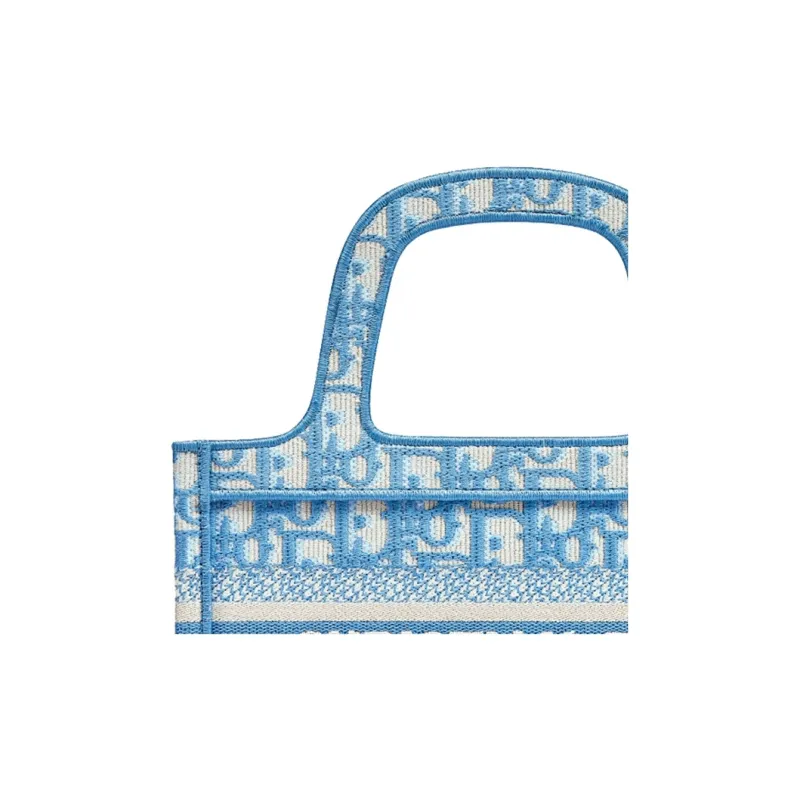 DIOR BookTote Embroidery Tote Bag Shopping Bag Handbag Mini Women's Cornflower Blue-4