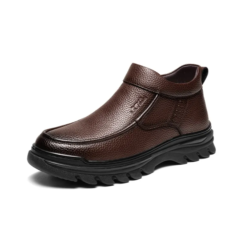 G.N.SHIJIA Men's Casual Shoes Men Mid Top Black/Brown-1