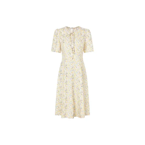 JZ Juzui Short Sleeved Dresses Women's Tender Yellow