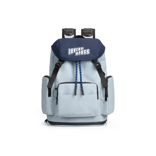 LOVERPUSS Polyester Laptop Bag Backpack With Ball Racket Bag Large Size Unisex Gray Blue