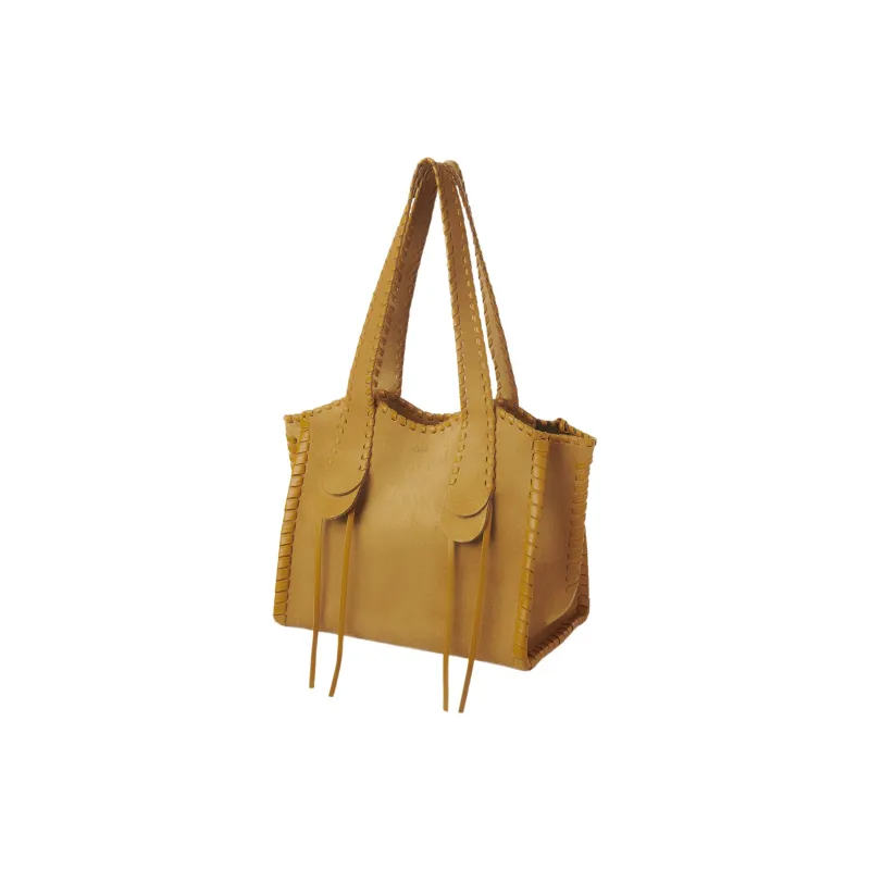 Chloe Mony Suede Calfskin Tote Bag Shopping Bag Shoulder Bag Handbag Medium Size Women's Honey Gold-1