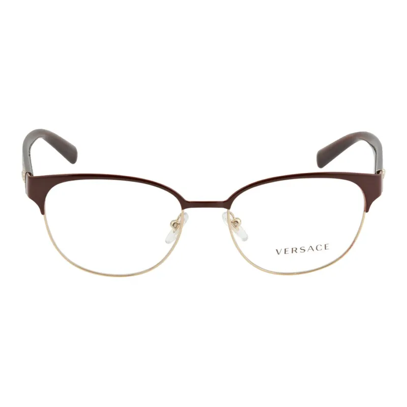 VERSACE Metal Cat Eye Eyeglass Frames Women's Deep Red-1