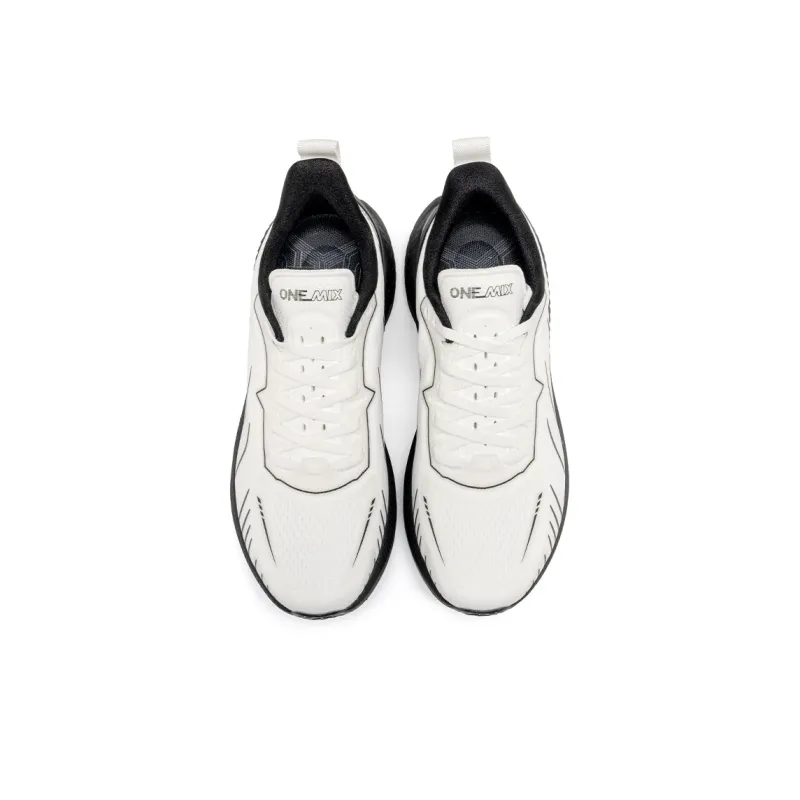 ONEMIX Shock Absorber Low Top Running Shoes Unisex Panda White-2