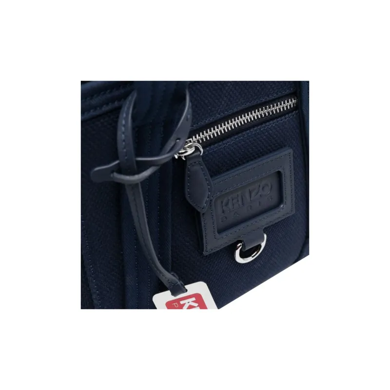 KENZO 100% Cotton Tote Bag, Shopping Bag, Shoulder Bag, Crossbody Bag, Handbag Mini Women's Marine Blue-3