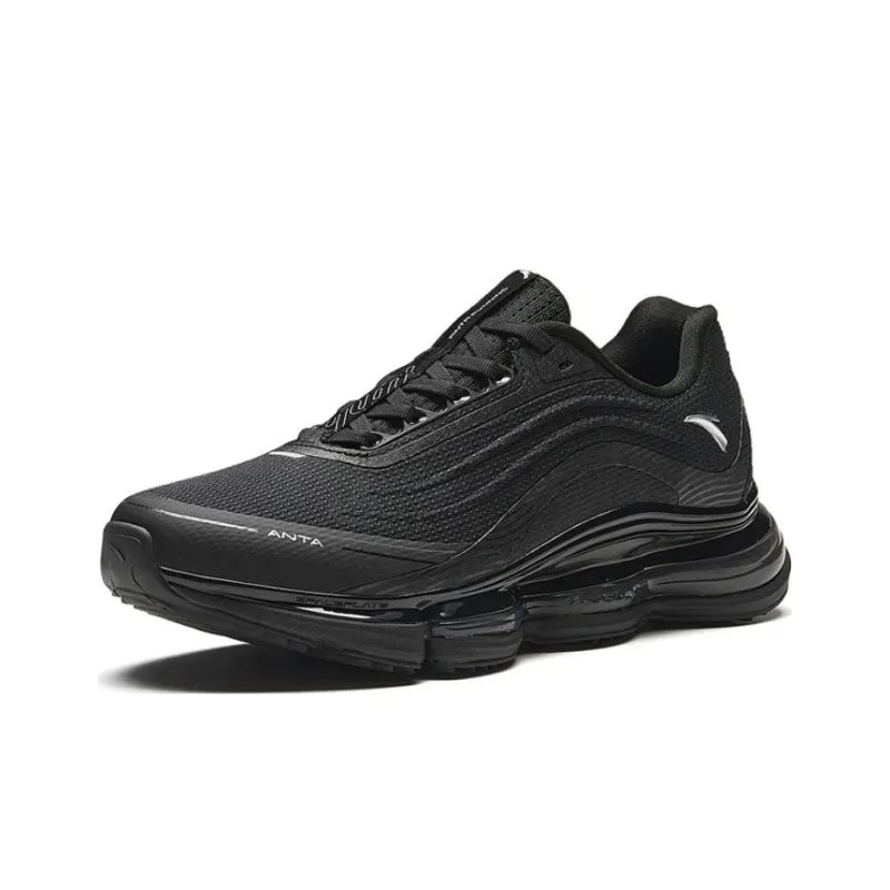 Anta Running Collection Cushioned Slip Resistant Low Top Running Shoes Women's Black-1
