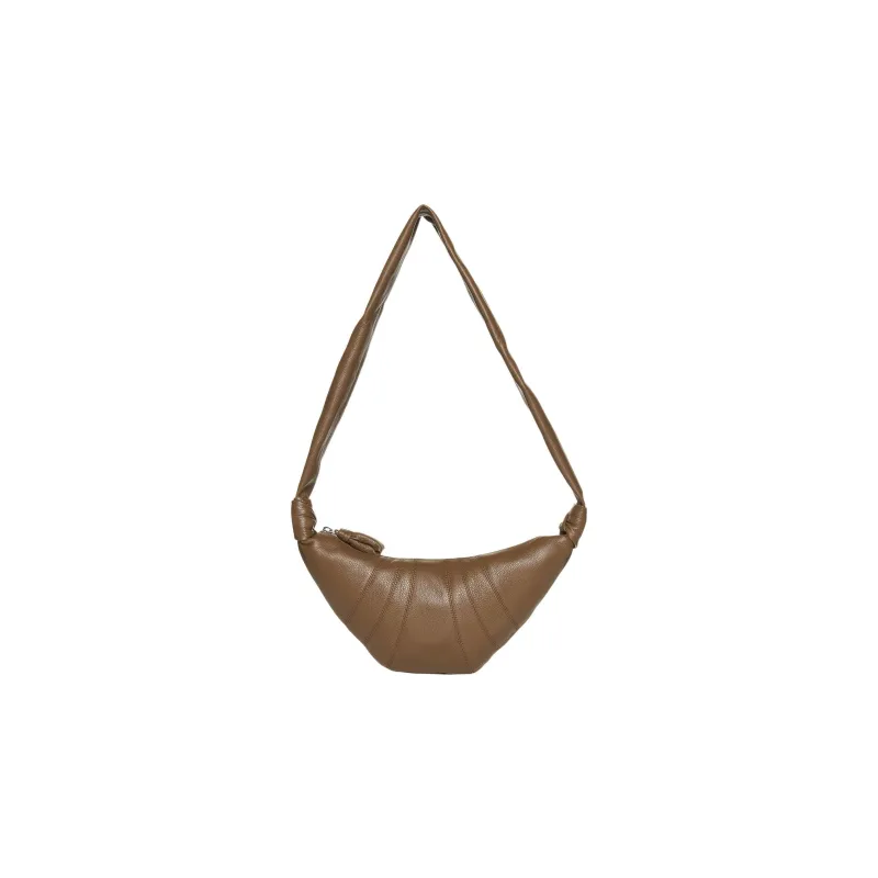 Lemaire Croissant Series Cow Leather Croissant Bag, Shoulder Bag, Crossbody Bag Trumpets Unisex Brown-2