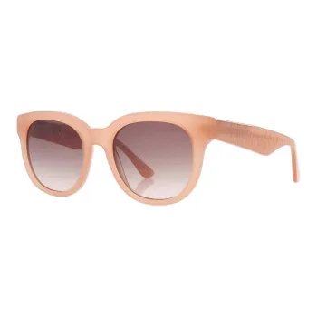 LACOSTE Plate Frame Square Sunglasses Women's Brown Pink