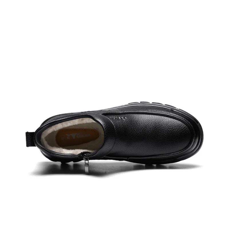 G.N.SHIJIA Men's Casual Shoes Men Mid Top Black/Brown-10