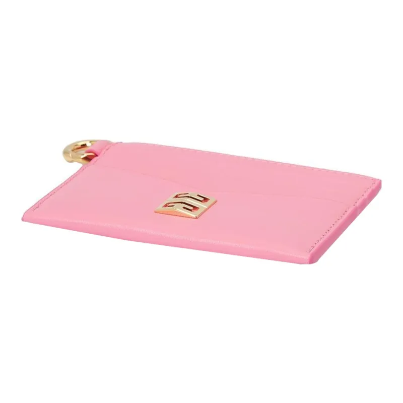 GIVENCHY 4G Calfskin Card Clip Card Holder Women's Pink-2