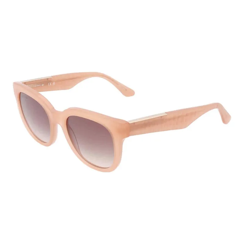 LACOSTE Plate Frame Square Sunglasses Women's Brown Pink-1