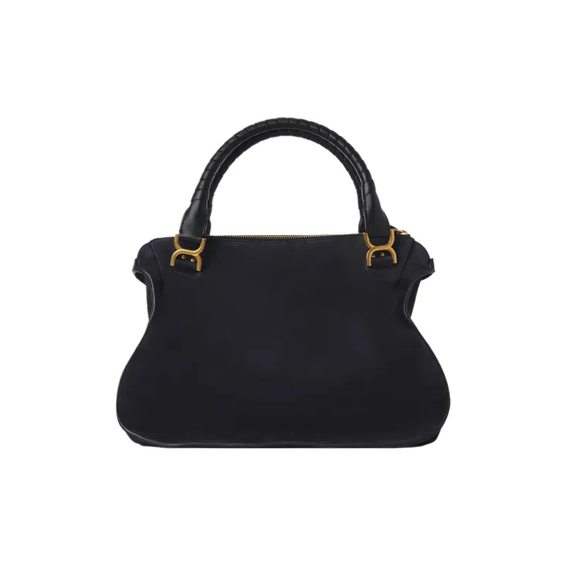 Chloe Marcie Calfskin Handbag Large Size Women's Midnight Blue-2