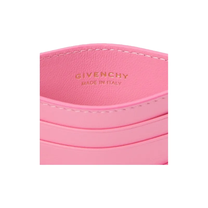 GIVENCHY 4G Calfskin Card Clip Card Holder Women's Pink-4