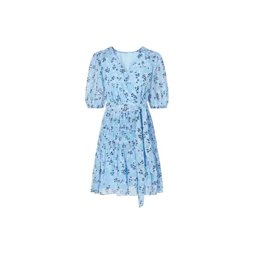 JZ. ANNAKRO Short-Sleeved Dresses Women's Floral Light Blue