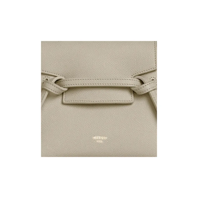 CELINE Belt Grained Calfskin Catfish Bag Handbag, Shoulder Bag, Crossbody Bag Women's Gray Green-3