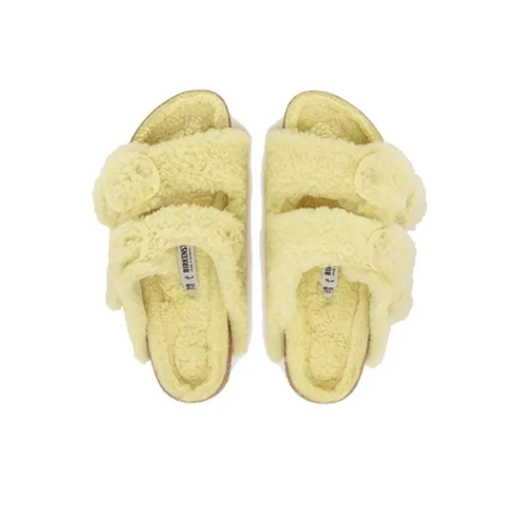Birkenstock Arizona Teddy Abrasion Resistant Slide Slippers Women's Yellow-3