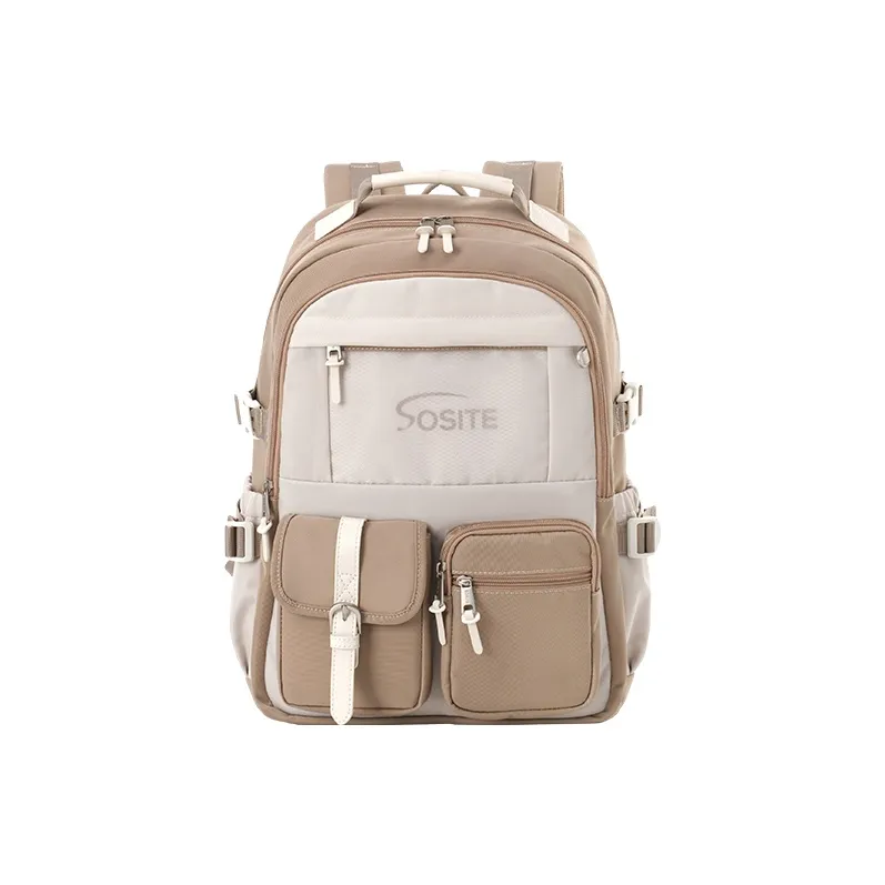 SOSITE Nylon Backpack Medium Size Unisex Light Green, Khaki, Candy Blue-0