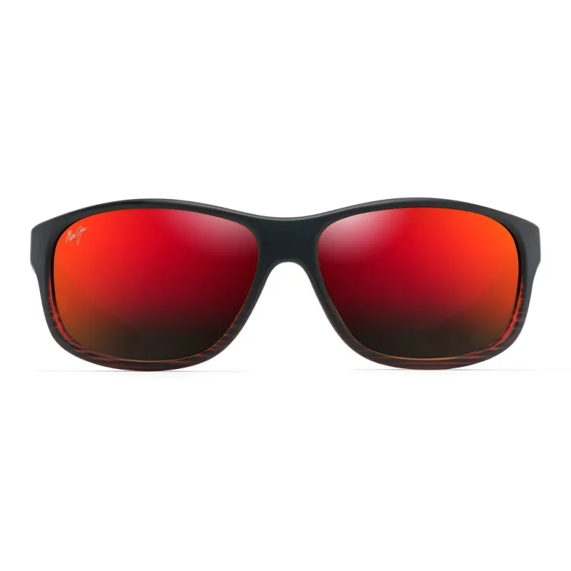 Maui Jim Injection Molded Nylon Square Sunglasses Unisex Black-0