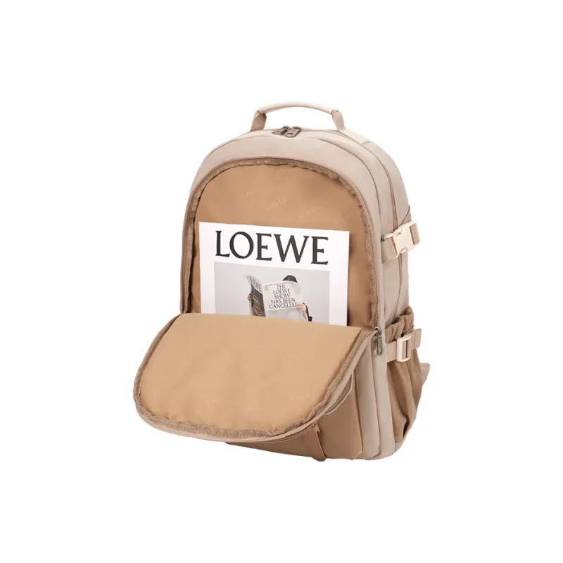 SOSITE Nylon Fabric Computer Backpack Medium Size Unisex Blue & Gray/Khaki/Black & Gray-3