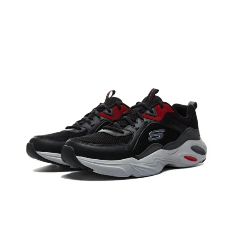 Skechers Stamina Airy Cushioning Anti Slip And Wear Resistant Low Top Chunky Sneakers Men's Black Gray-2
