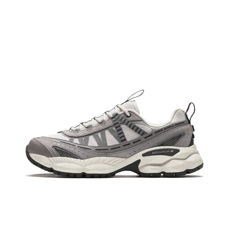 Anta Wear Resistant Low Top Running Shoes Men's Light Silver Gray-0