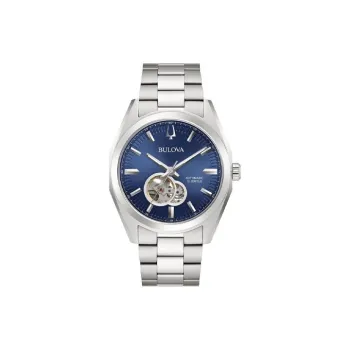 BULOVA Wrist Watch Automatic Mechanical Movement Stainless Steel Strap 42mm Blue Dial Unisex