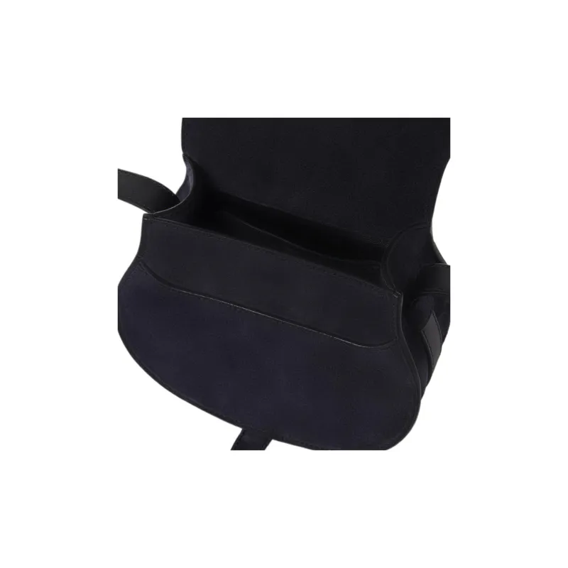 Chloe Marcie Suede Calfskin Saddle Bag, Shoulder Bag, Crossbody Bag Trumpets Women's Midnight Blue-5