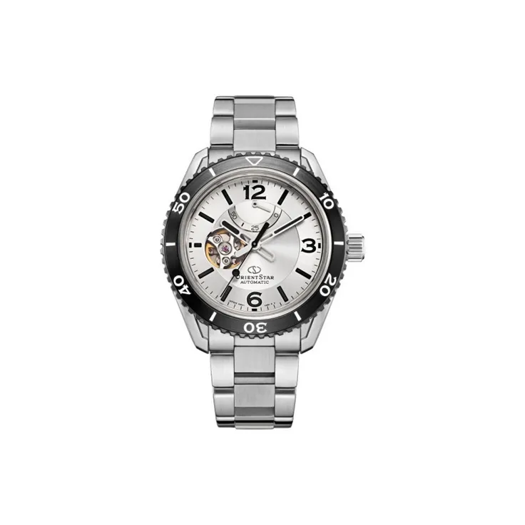 ORIENT STAR Automatic Mechanical Movement Stainless Steel Strap Watch Men's Watches Silver Dial-0