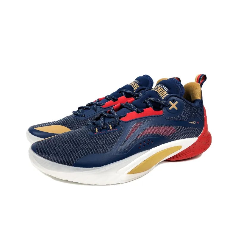 LiNing Speed 10 Cushioning, Slip Resistant, Abrasion Resistant, Breathable Low Top Basketball Shoes Men's Blue-2