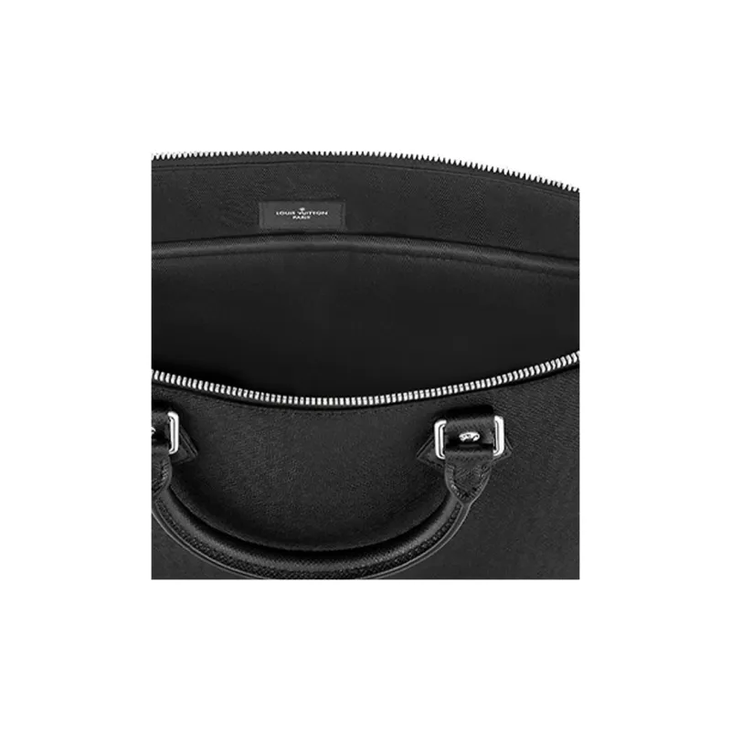 LOUIS VUITTON Wrinkle-Free Cow Leather Handbag Handbag Regular Men's Black-5
