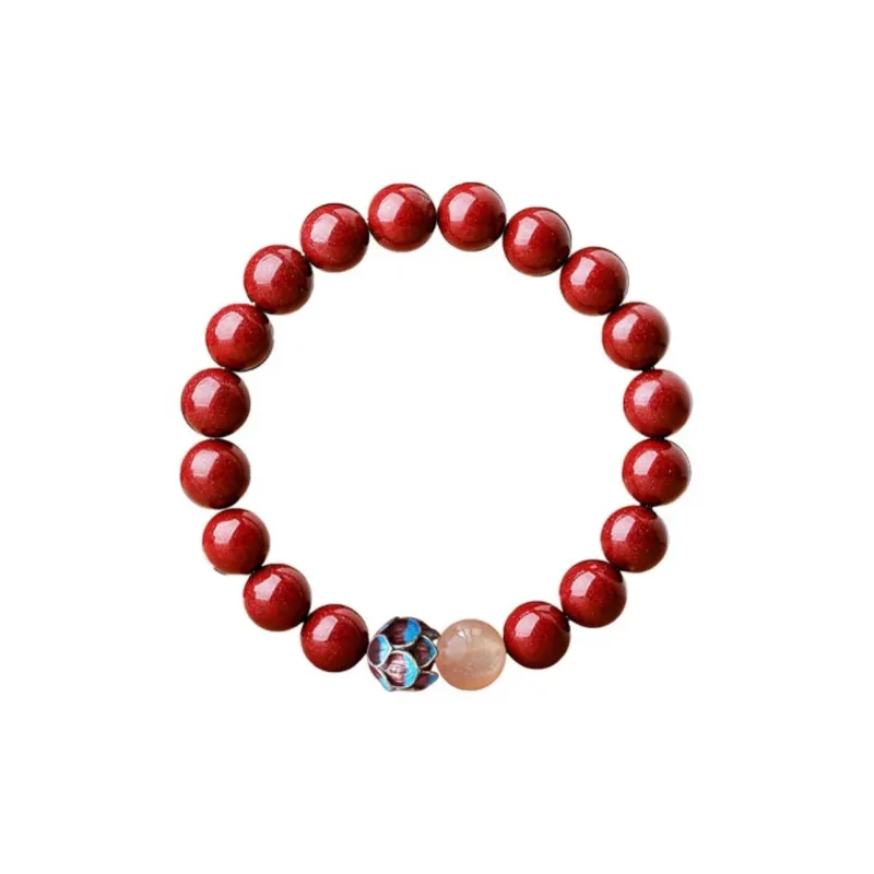 Carp Crystals Guardian Lotus Auspicious Jade Bracelets Women's Reconstructed Cinnabar-1